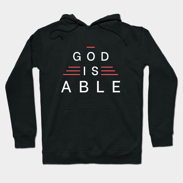 God Is Able | Christian Typography Hoodie by All Things Gospel